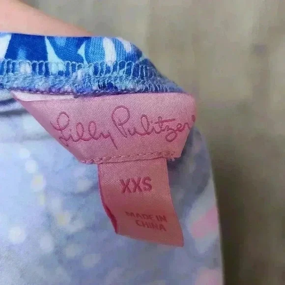 Lilly Pulitzer La Fortuna Blue Peri Pinch Romper Womens Off The Shoulder Sz 2XS - Picture 10 of 11